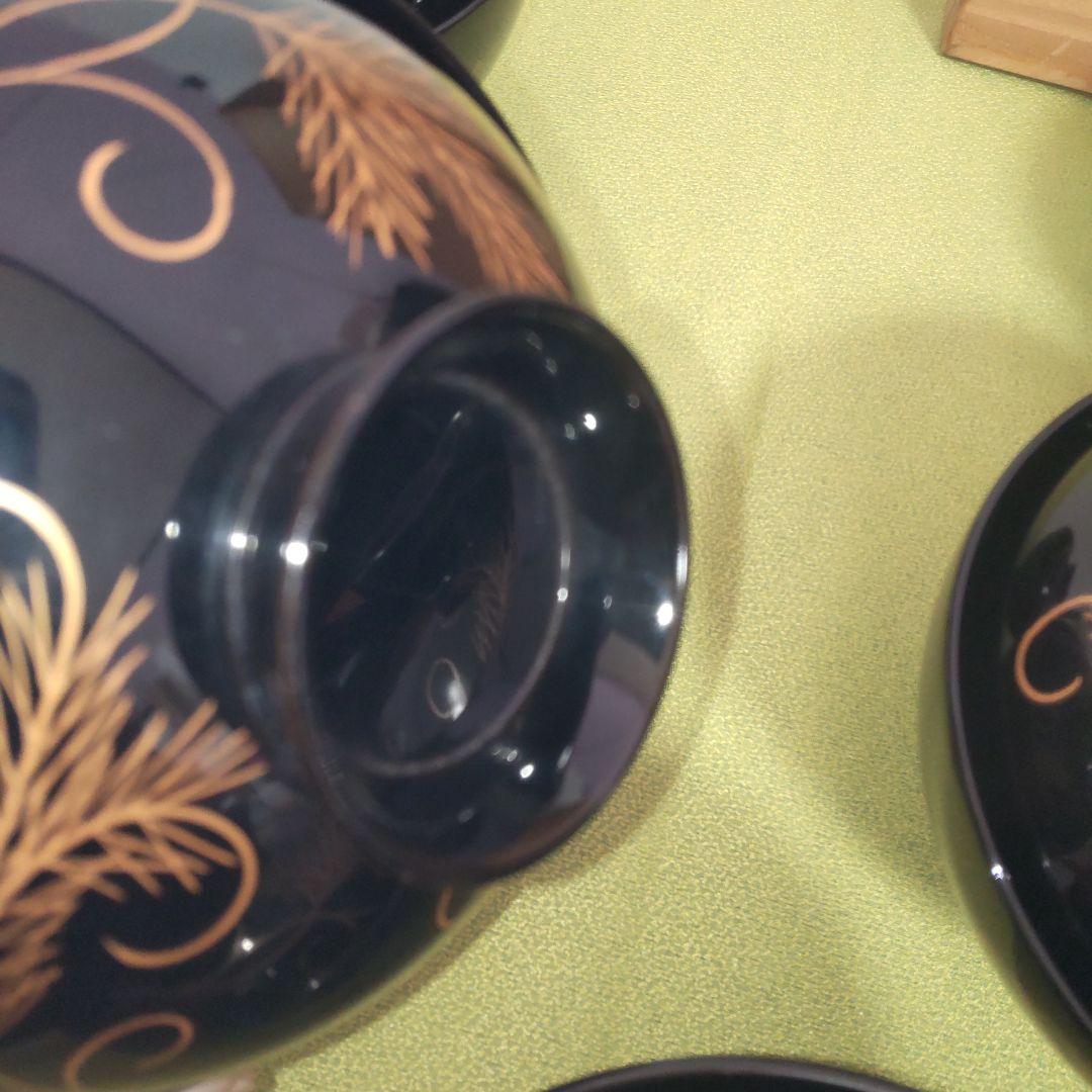 象彦 平安 蓋付 椀 5客 天然木 吸物椀 うるし 漆塗り 木箱付 伝統工芸