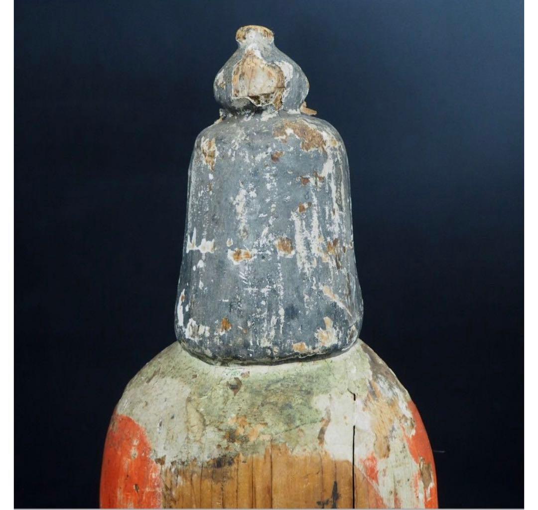 送料無料　鎌倉～室町時代　木彫り 木彫立像 古仏　仏像　総高42.3ｃｍ