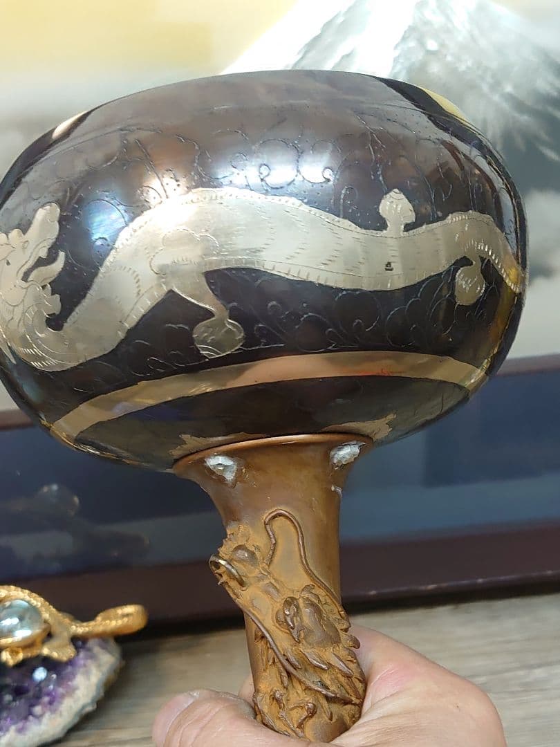 ●開運 龍 龍神 オリジナル龍シンギングボウル スーパー 【龍声】