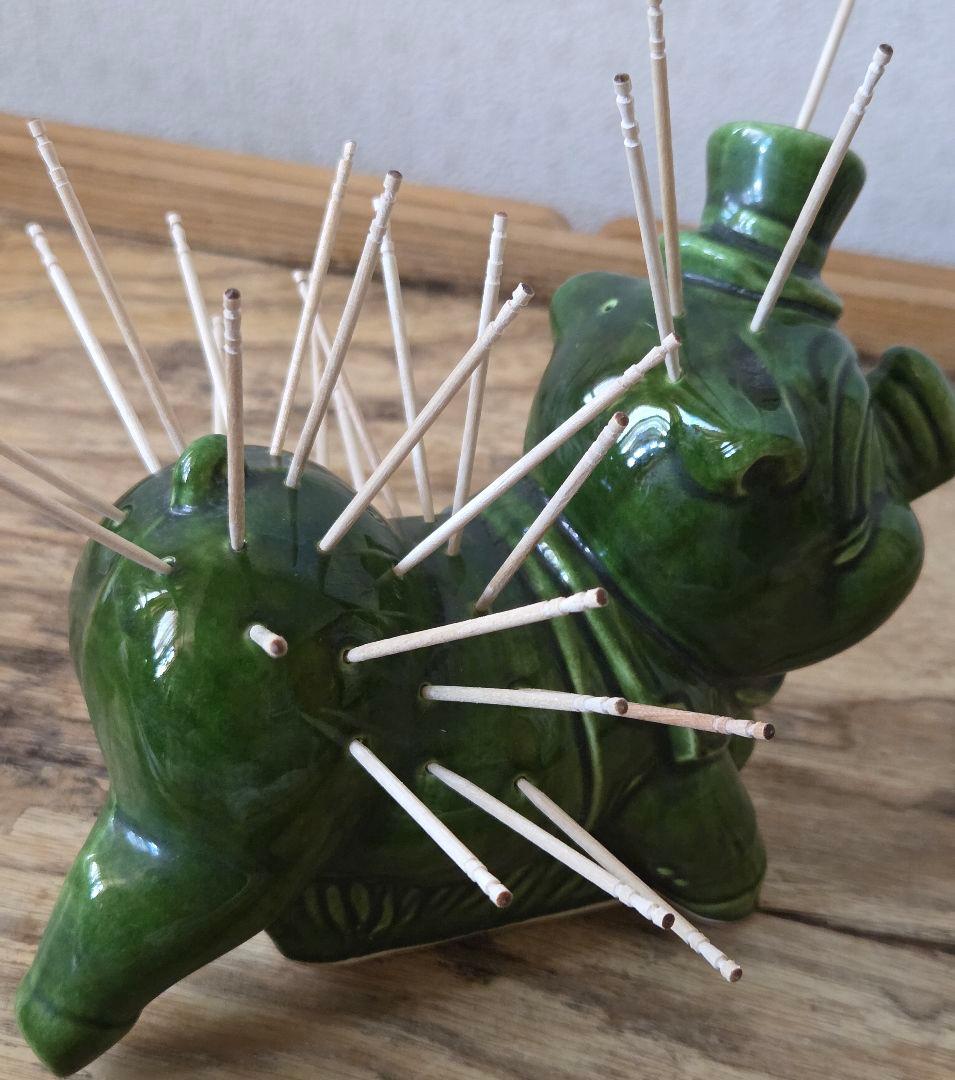 アメリカンヴィンテージ 陶器製 豚型 前菜、パーティー向け 楊子ホルダー