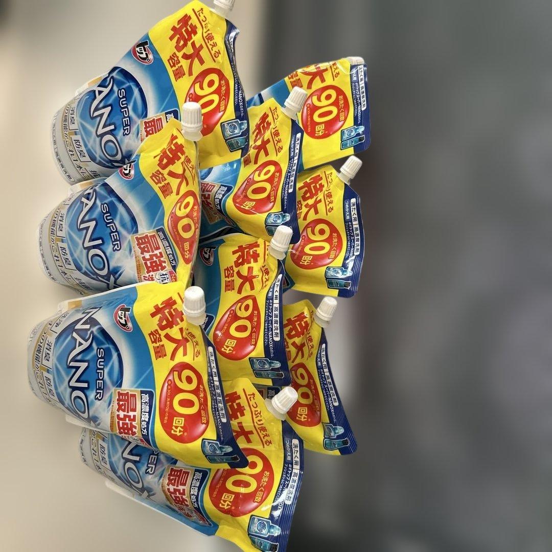 未使用　トップ　スーパーナノックス　900g 洗たく用9個　徳大容量　高濃度洗剤