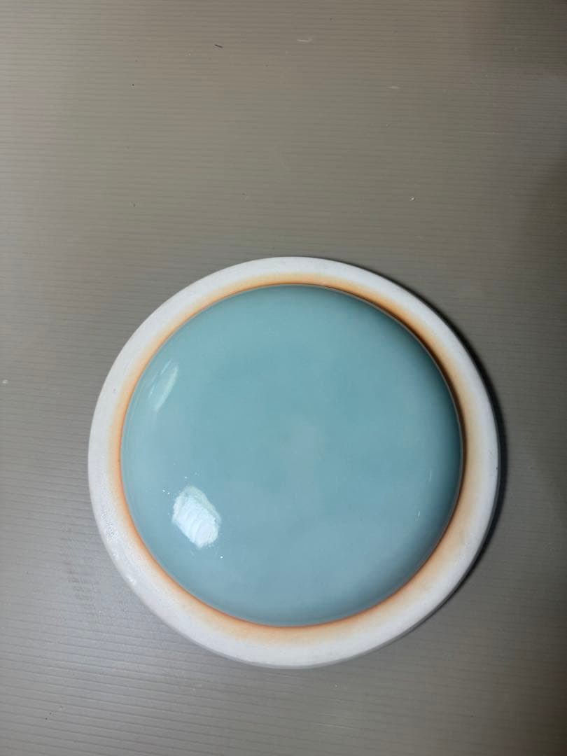 2475 平安 柴野貴山作 飛青磁 捻梅 水指　未使用