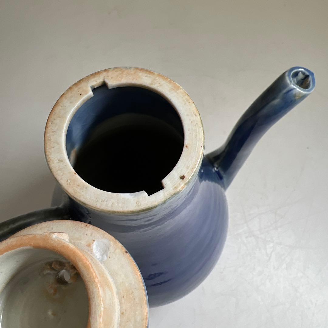 中国明時代　景徳鎮民窯　瑠璃釉水注　高さ18.5㎝トトコサ東な8-0121☆2F