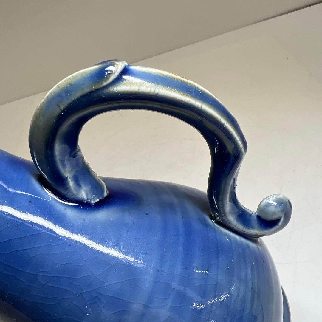 中国明時代　景徳鎮民窯　瑠璃釉水注　高さ18.5㎝トトコサ東な8-0121☆2F