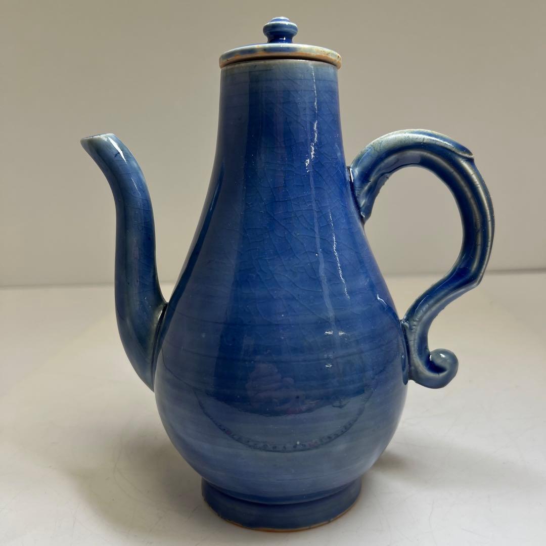 中国明時代　景徳鎮民窯　瑠璃釉水注　高さ18.5㎝トトコサ東な8-0121☆2F