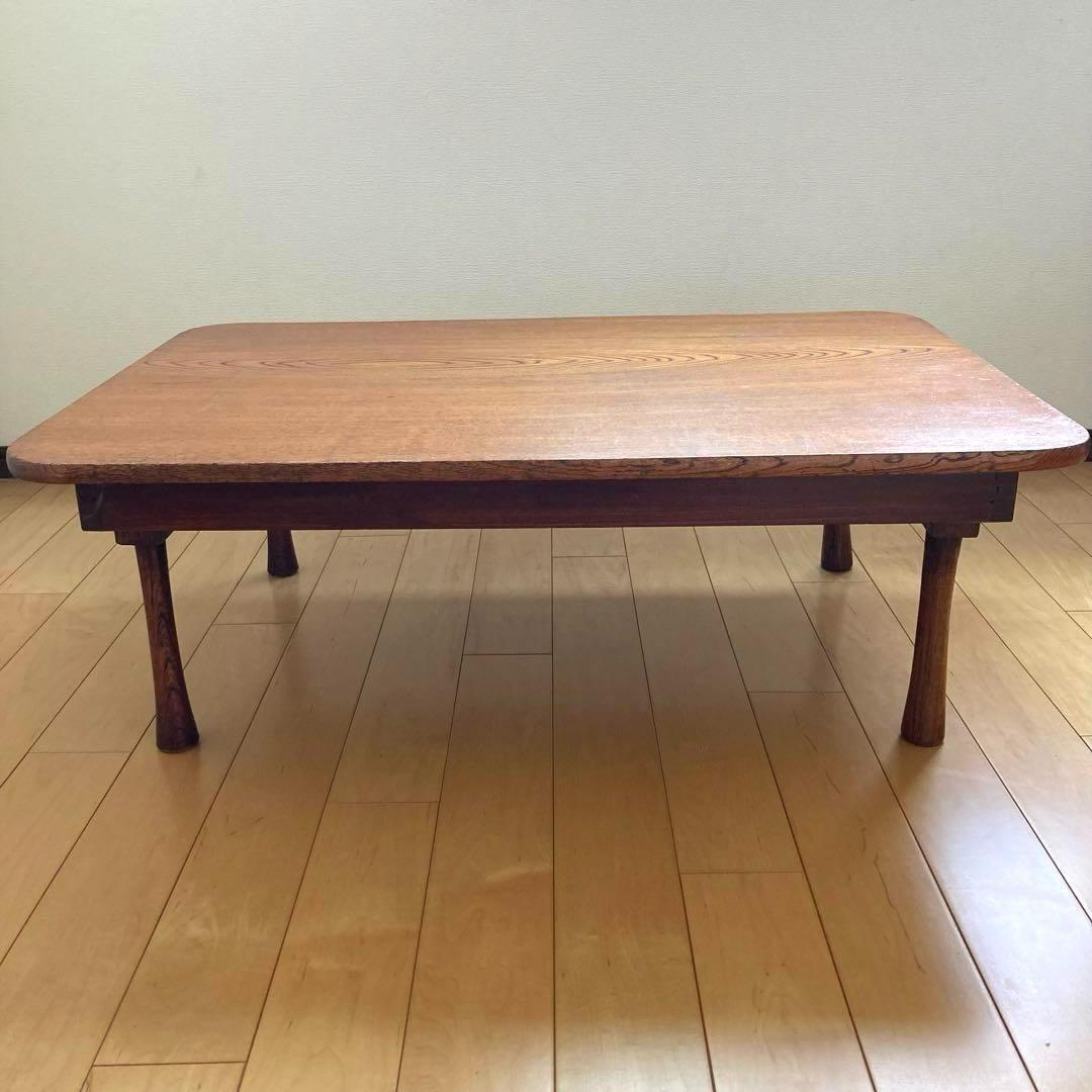 【アンティーク】一枚板 木製座卓 長方形 ブラウン シンプルデザイン