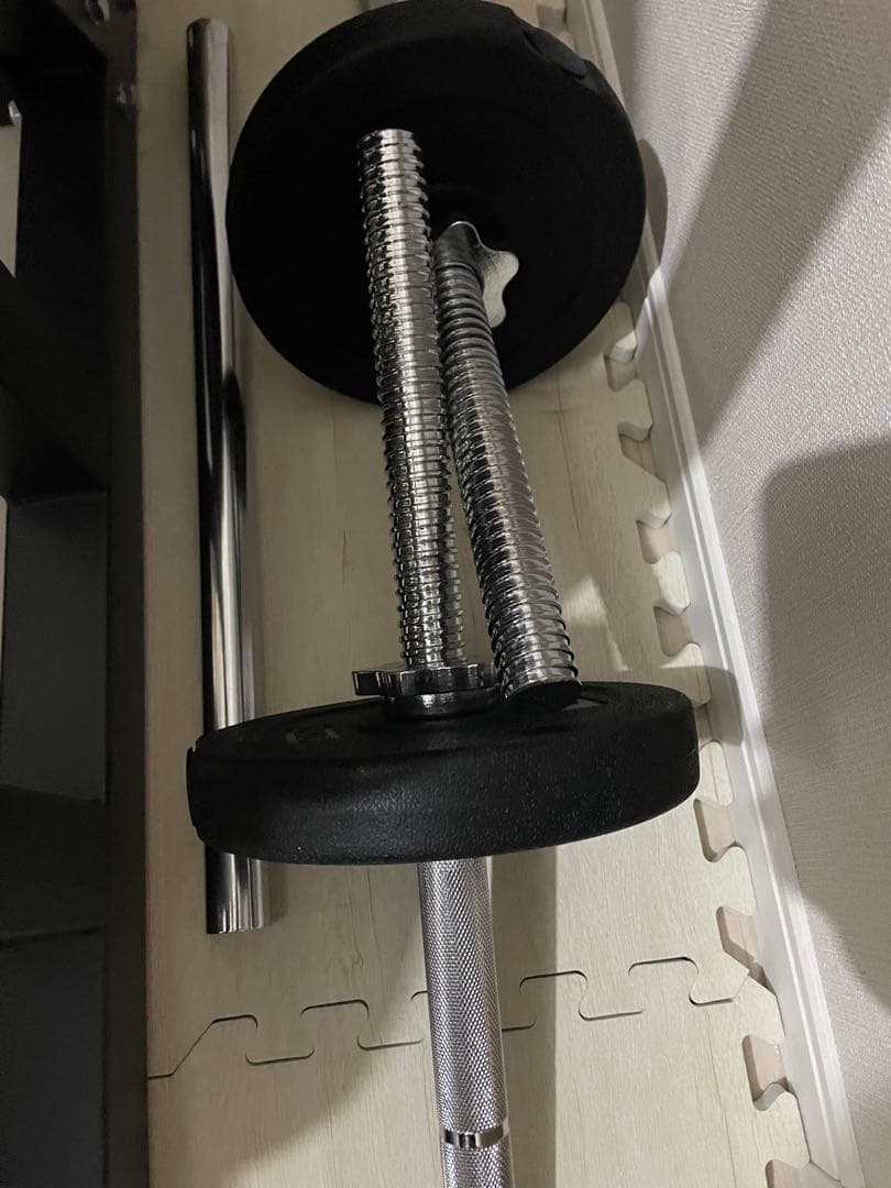 美品 トレーニングベンチ バーベルスタンド バーベル セット バーベルスクワット