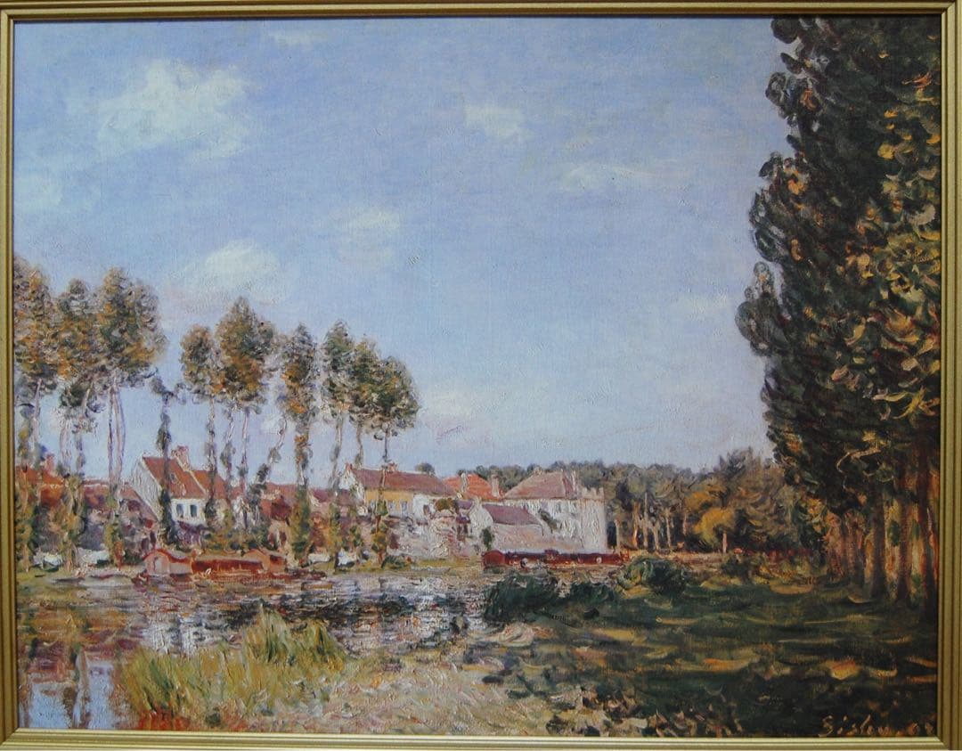アルフレッド・シスレー　ロワン河畔　複製画　風景画　絵画　油彩画　油絵