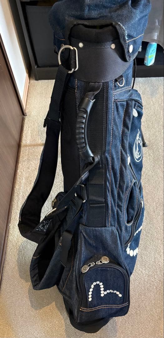 レア エヴィスゴルフ EVISU キャディバッグ デニム フードカバー付き