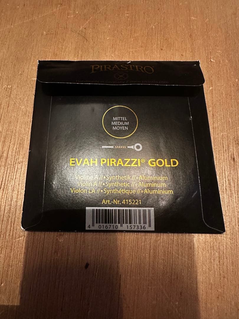 ピラストロEVAHPIRAZZIGOLD ヴァイオリン弦A線415221