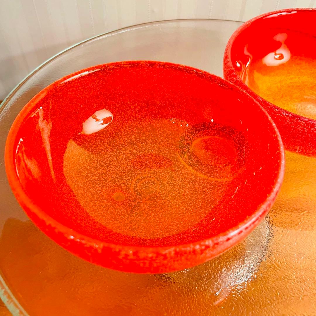 ✨新品未使用✨硝子工芸品 琉球ビードロ硝子 ボウル皿 セット