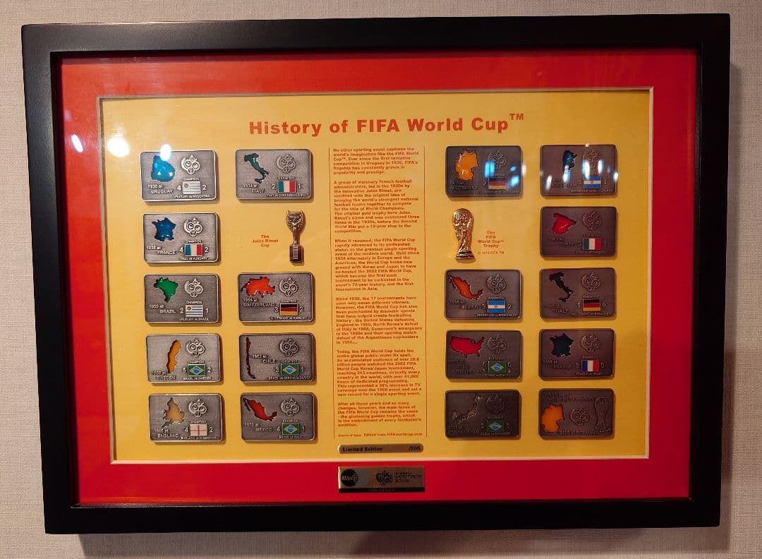 【超美品／限定500台】FIFA ワールドカップヒストリー ピンバッジスタンド
