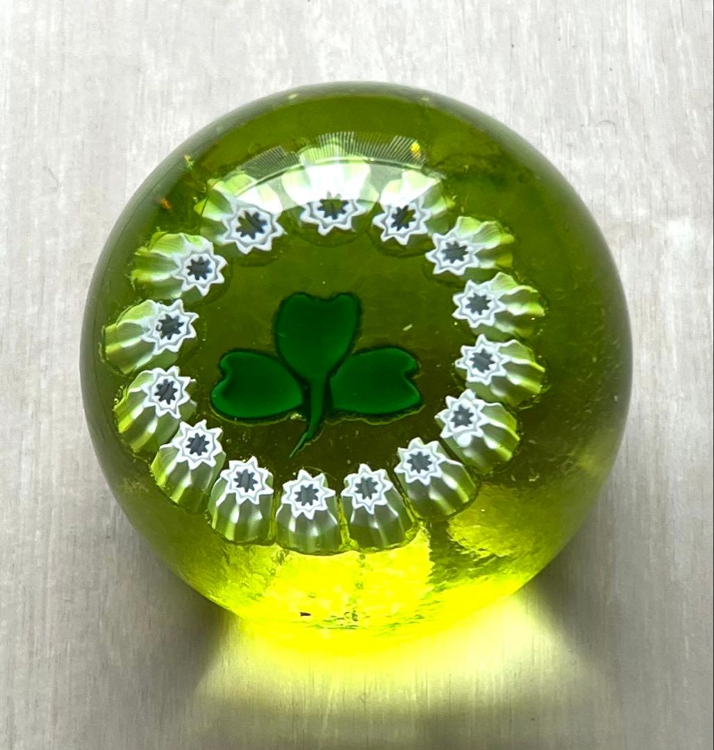 Caithness Glass ペーパーウェイト ガラス クローバー ケイスネス