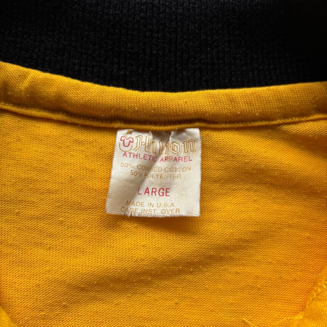 USA製　ヒルトン　ボーリングシャツ　Lサイズ　半袖シャツ　イエロー　アメカジ
