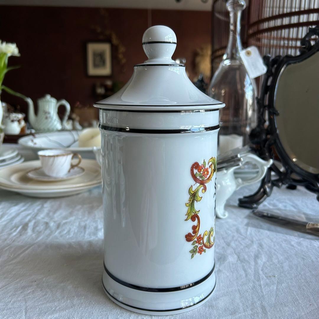 フランスアンティーク　リモージュ ファーマシーポット 蓋付 薬壺 高さ24㎝