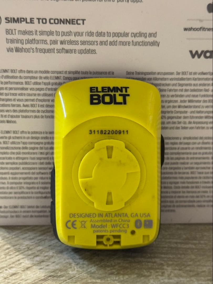 Wahoo ELEMNT BOLT サイクルコンピューター　WFCC3