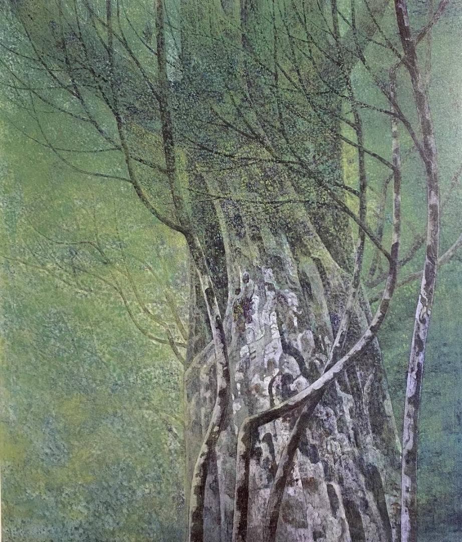 佐々木豊、【杜】、希少な額装用画集より、新品額装付、状態良好