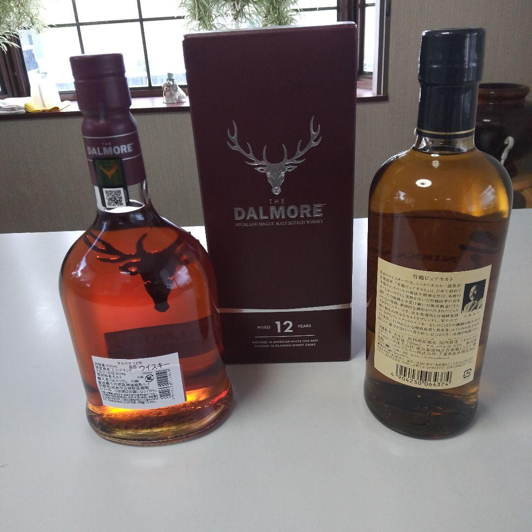 竹鶴na,ダルモア12年,それぞれ700ml.