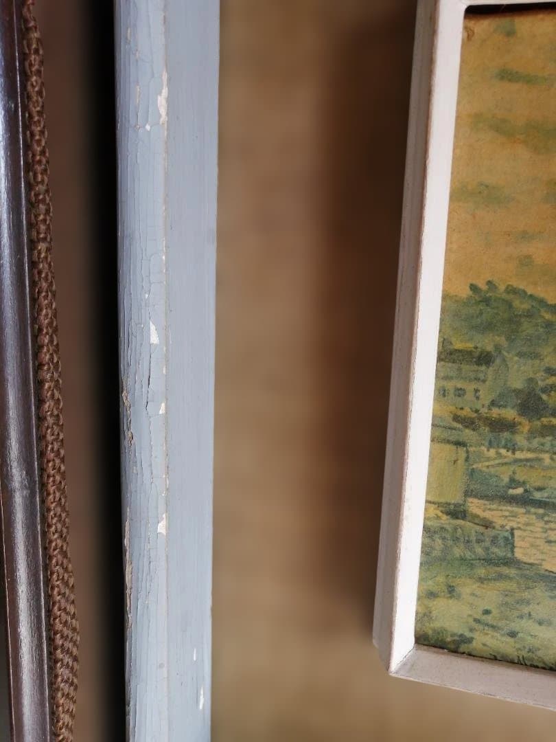 複製画　クロード・モネ「ブージヴァルの橋」AIによる結果　レトロな額縁