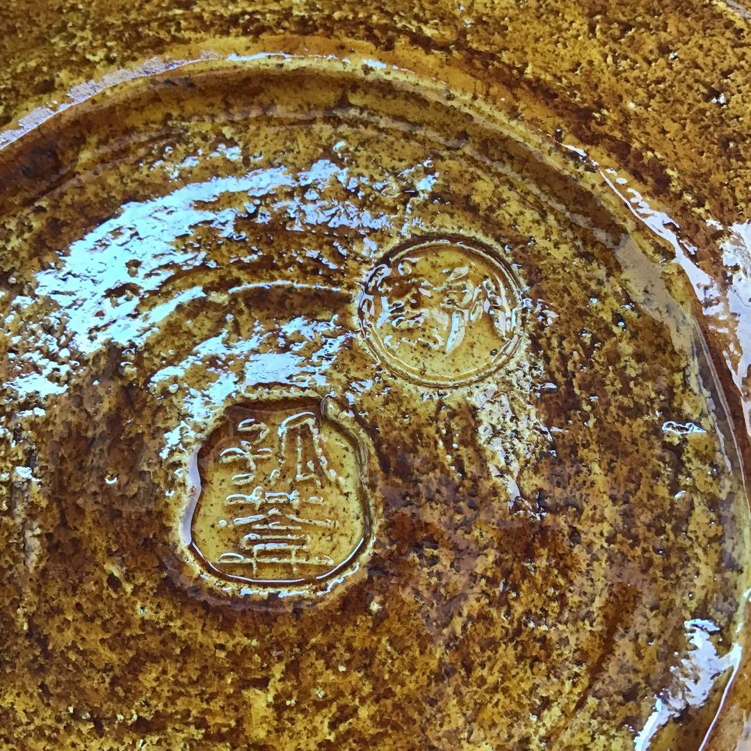 茶道具　飴釉　菓子器　楽焼菓子皿　孤葊(こあん)造　紙箱　S151KZ