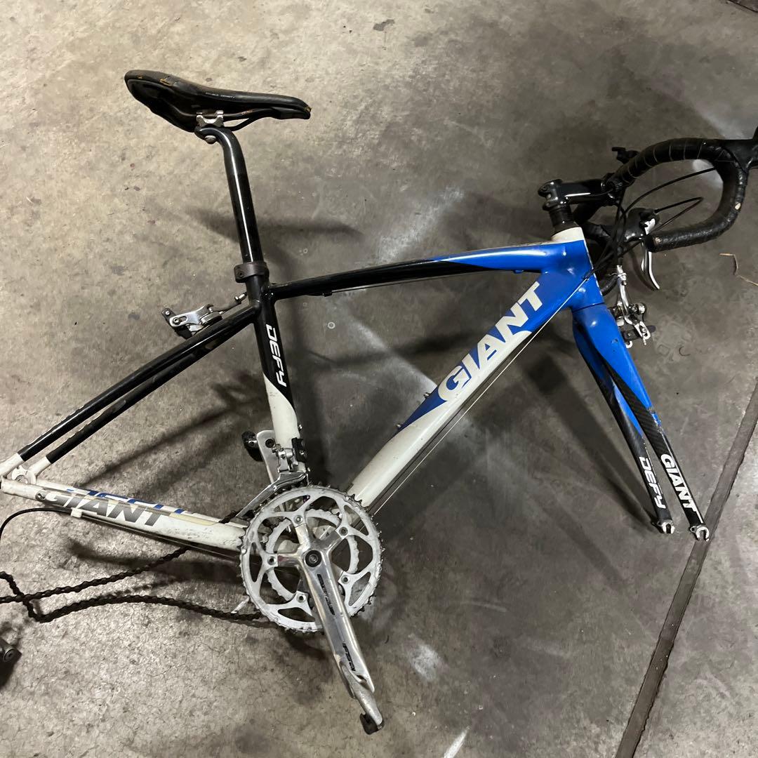 部品取り　ジャンク　GIANT ロードバイクフレーム 青白