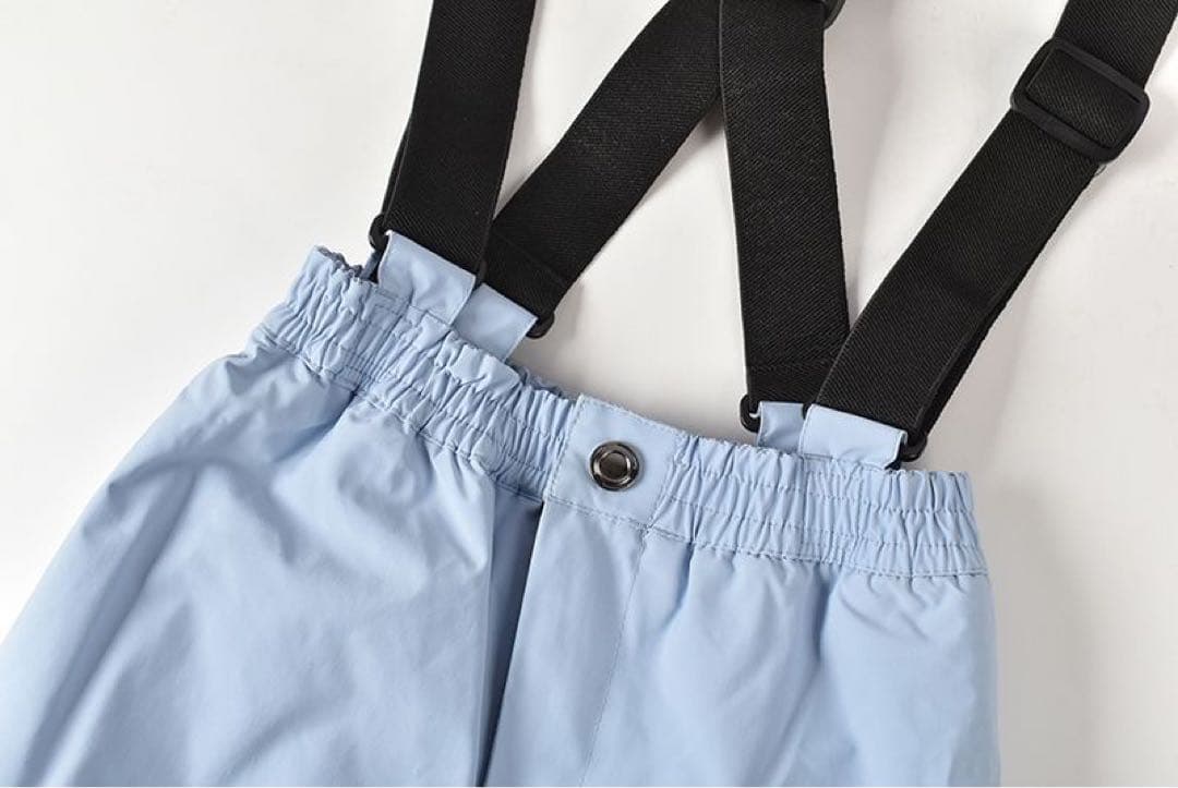 子供用スキーウェア 青系花柄 上下セット130cm