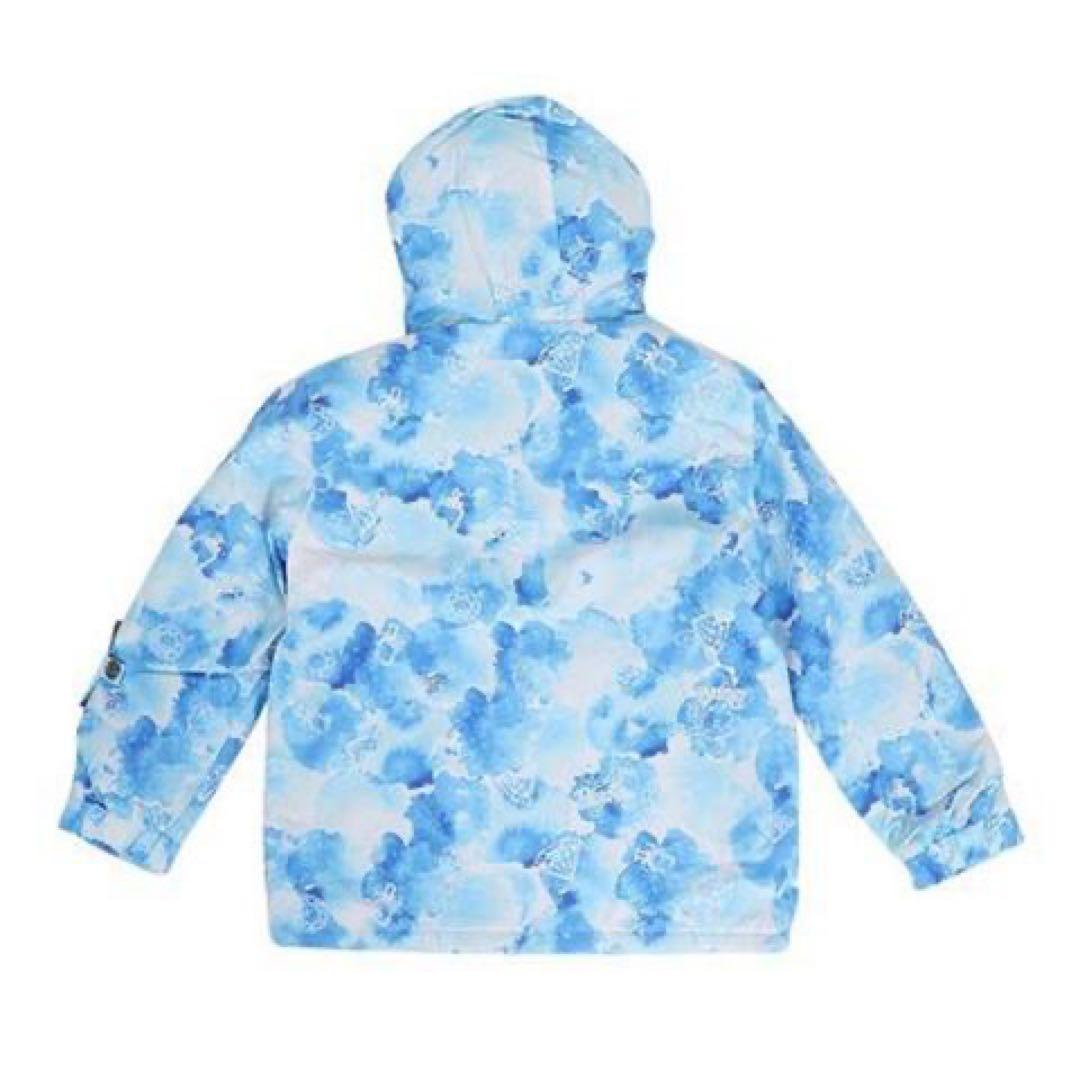 子供用スキーウェア 青系花柄 上下セット130cm