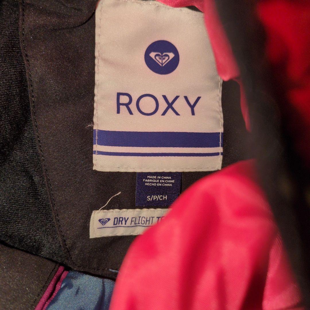 【美品】ROXY　スノボウェア　上下セット　総柄　デニム風　ワインレッド　Ｓ
