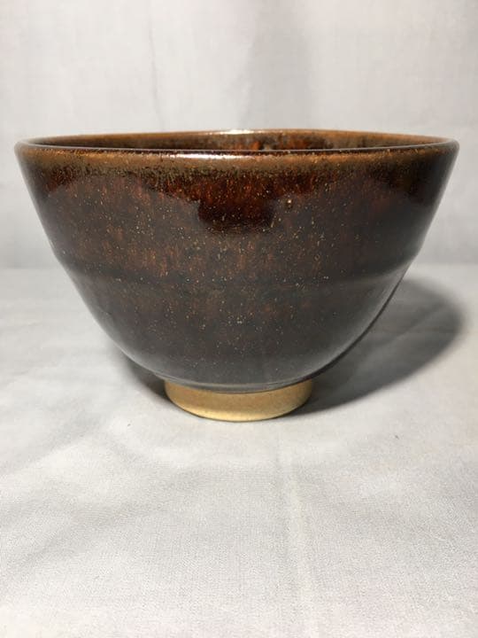 【茶道具】陽炎園造  膳所焼 胴紐 茶碗 A162