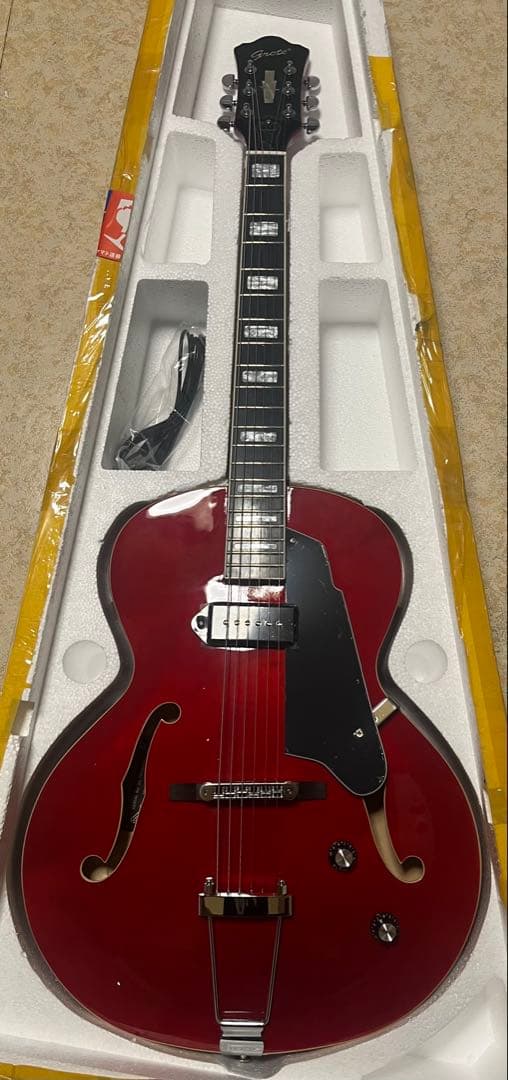 ギター GROTE Jazz Electric Guitar Semi(RED)