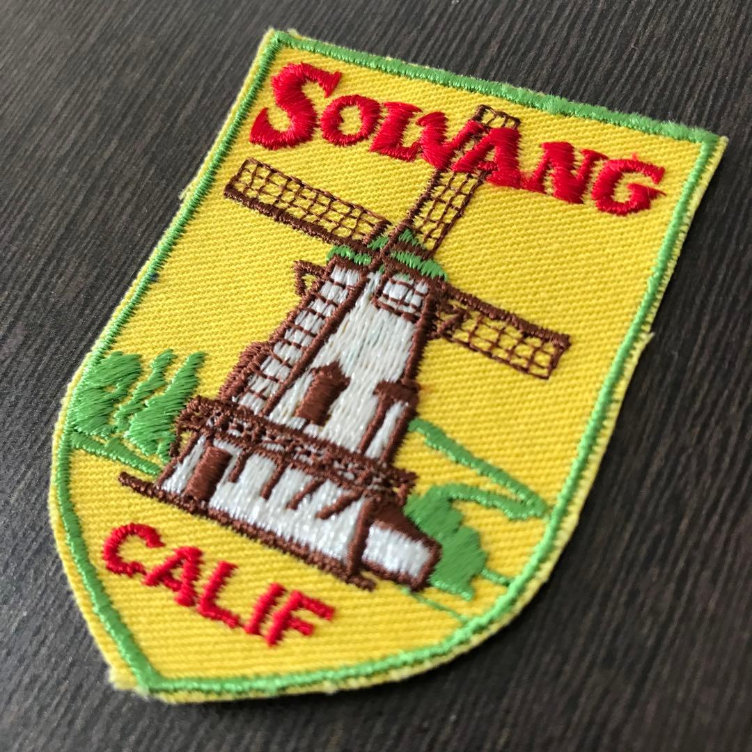 ヴィンテージ 刺繍 ワッペン 1970 1980 デンマーク村 ソルバング S