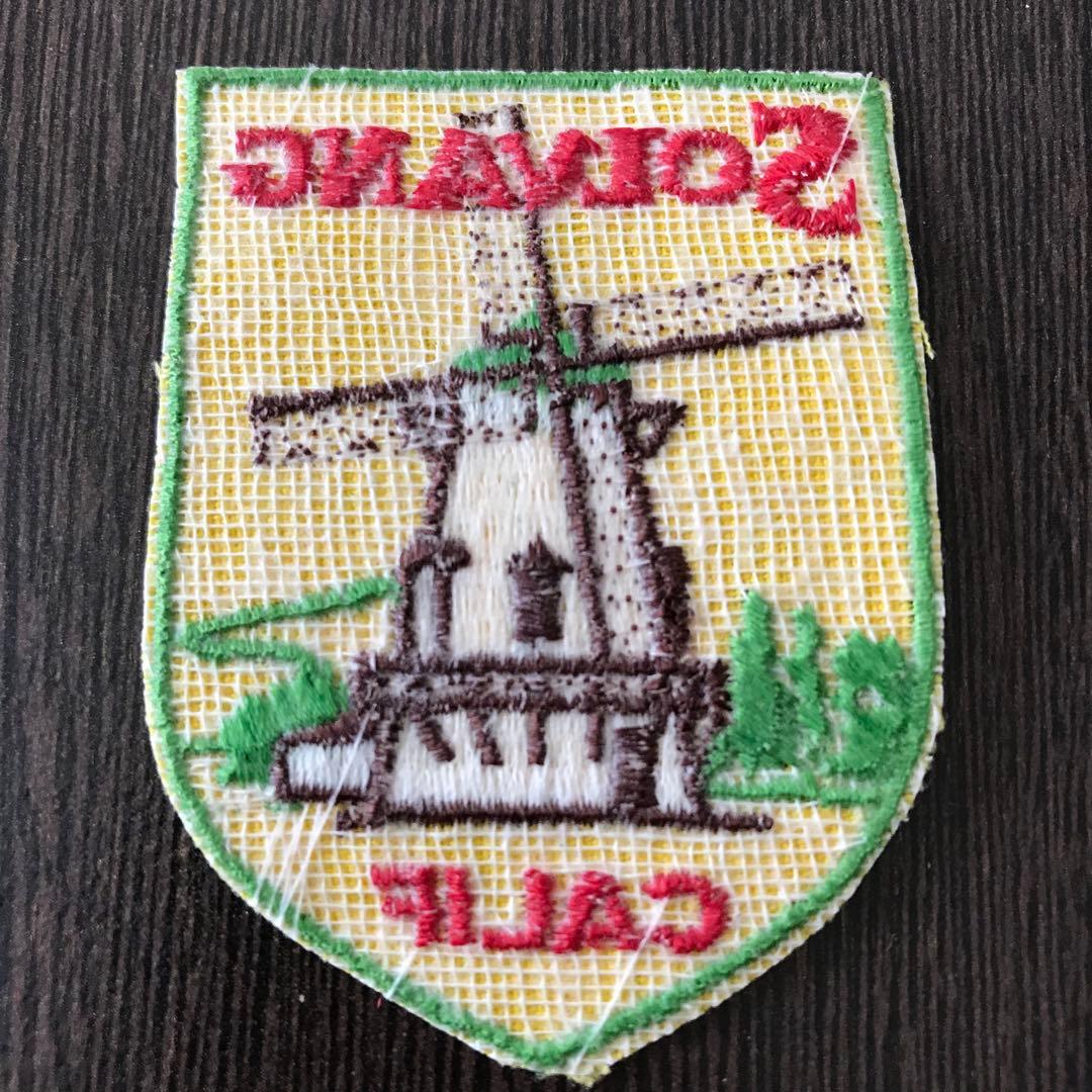 ヴィンテージ 刺繍 ワッペン 1970 1980 デンマーク村 ソルバング S