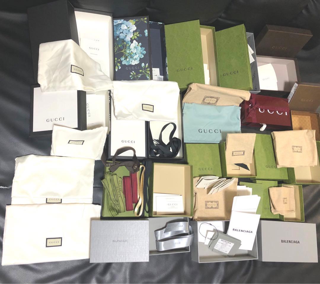 グッチ　バレンシアガ　財布空箱、小物空箱、保存袋、リボン、ショッパー　ブルームス