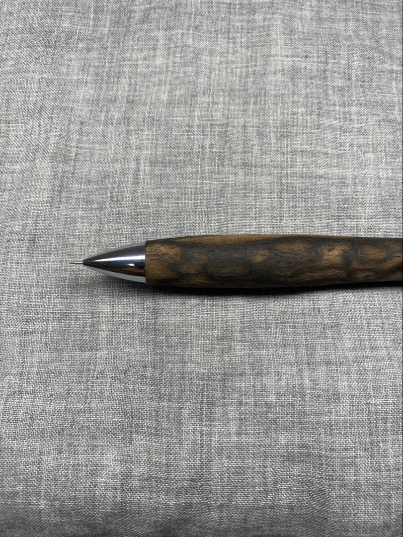 こぶた工房　黒柿　孔雀杢 シャープペン キューブ付。