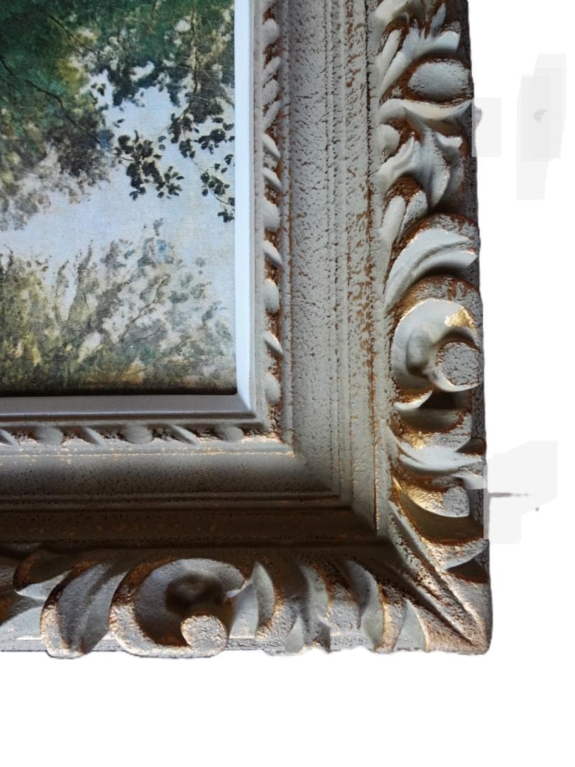 世界の名画・コローヴィル タブレー・自然の風景画 フレーム付き・複製画