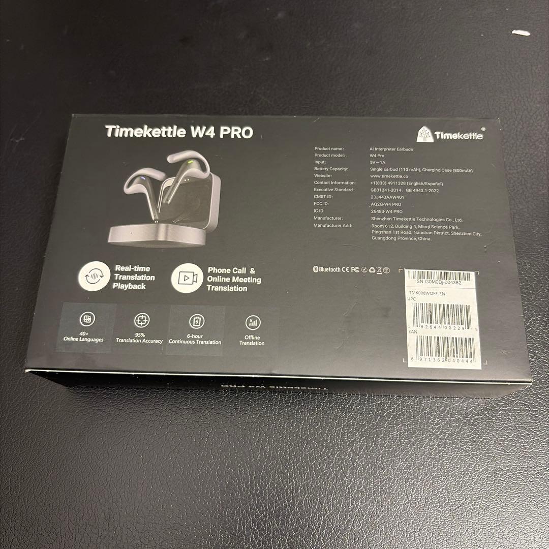 Timekettle W4 Pro ワイヤレスイヤフォン 翻訳機