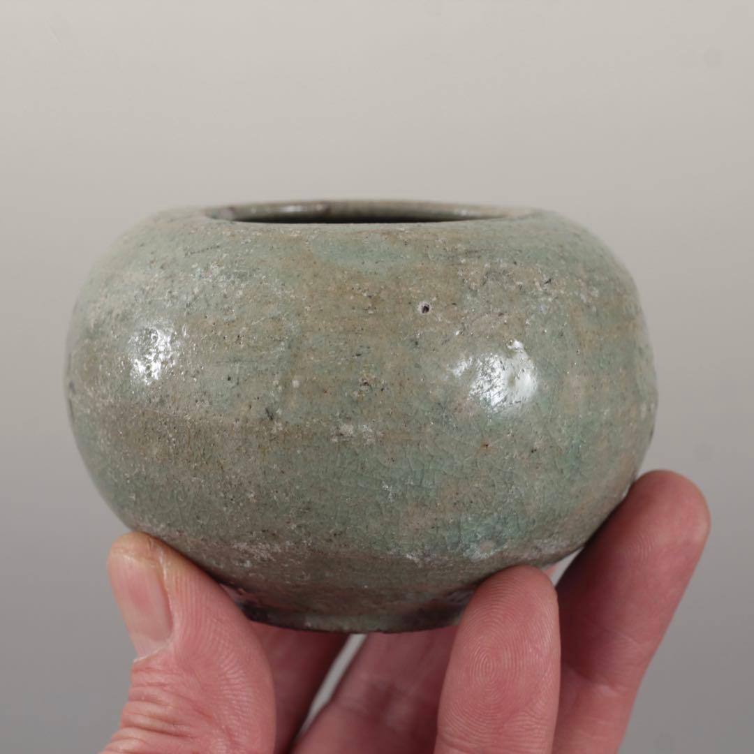 高麗青磁 白黒象嵌 水盂 小壺 書道具 朝鮮美術 古美術 古道具 アンティーク