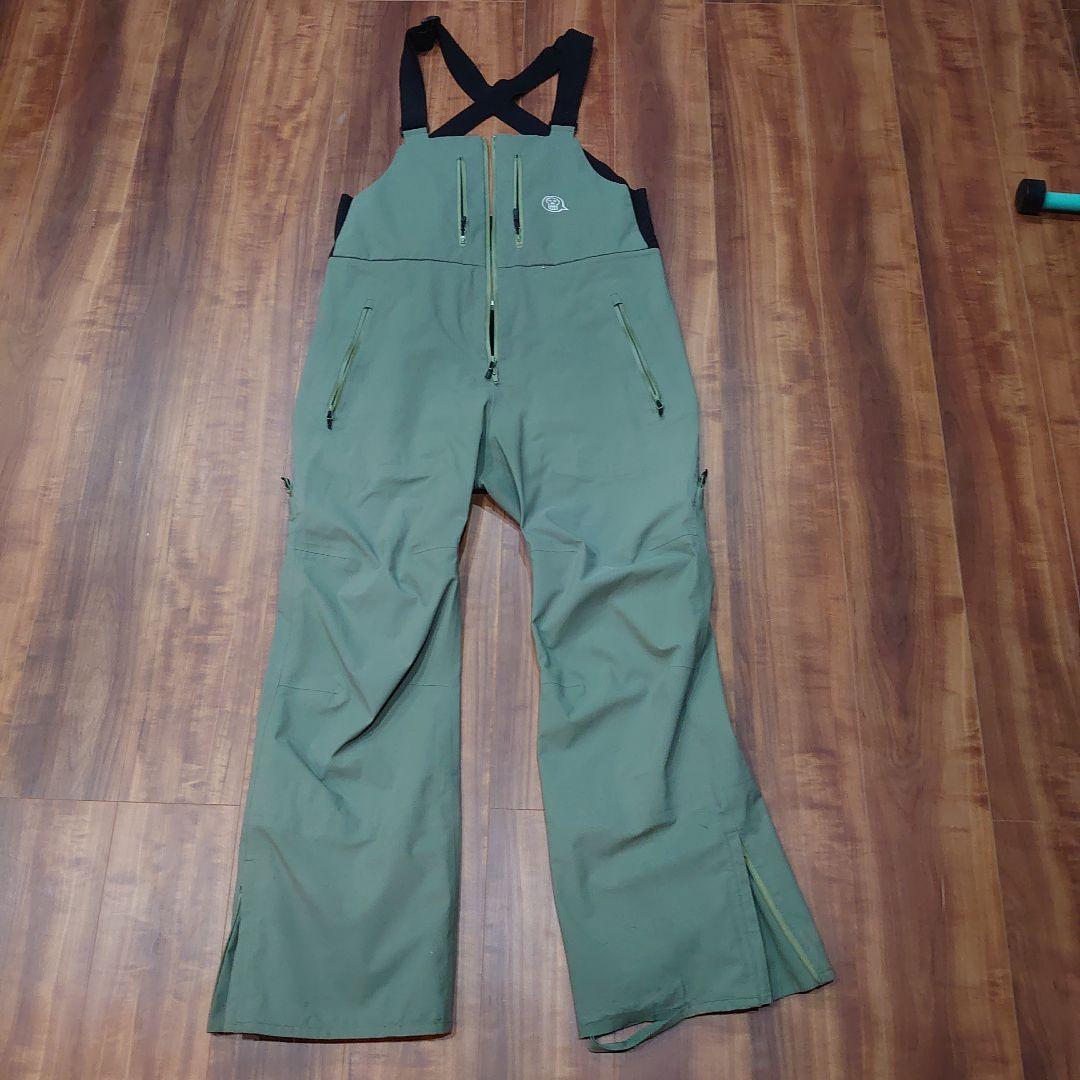 unfudge　PEEP BIB PANTS ビブパン　XL オリーブグリーン