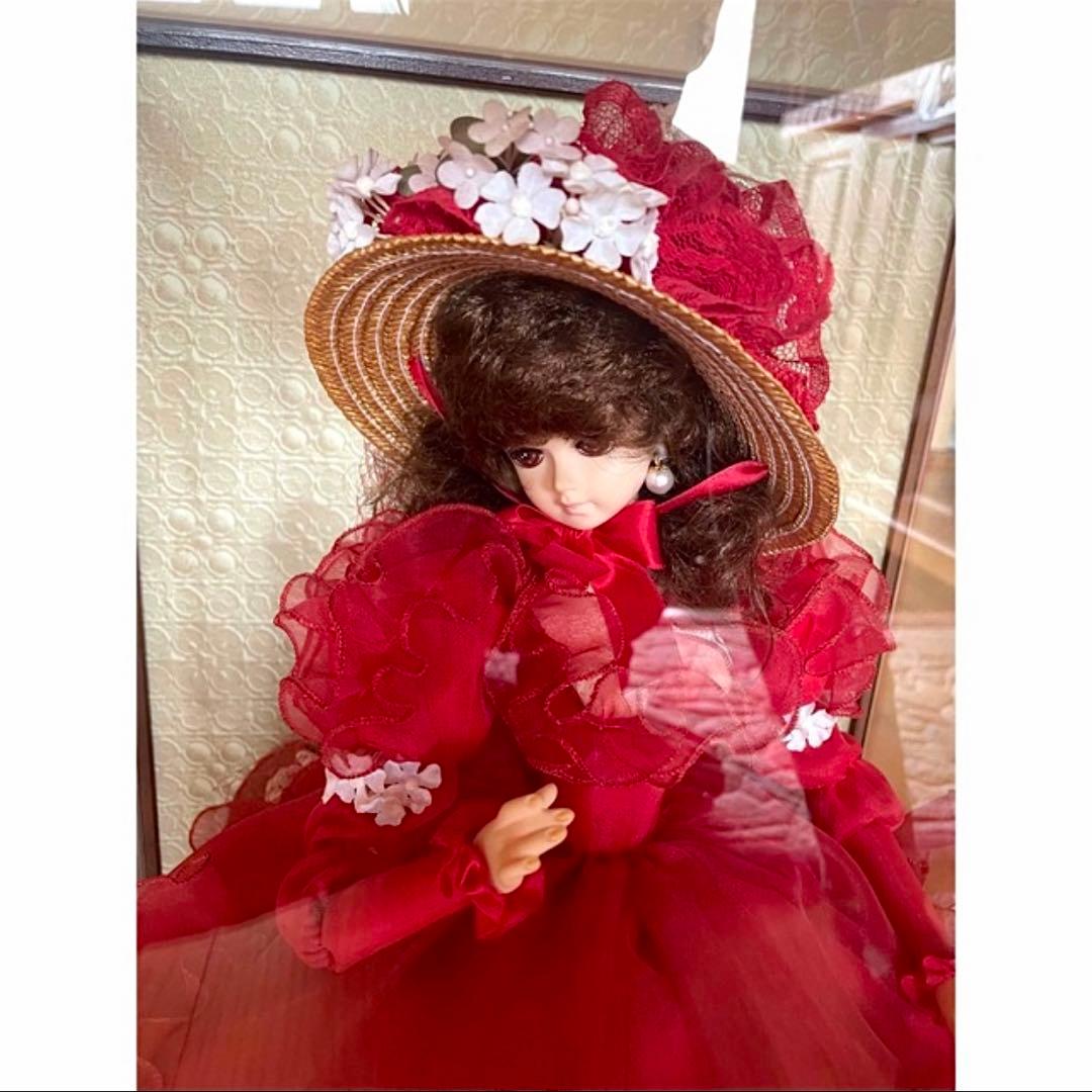 ●【美品】アンティークフランス人形 専用クリアケース付 ドール ドレス パール①