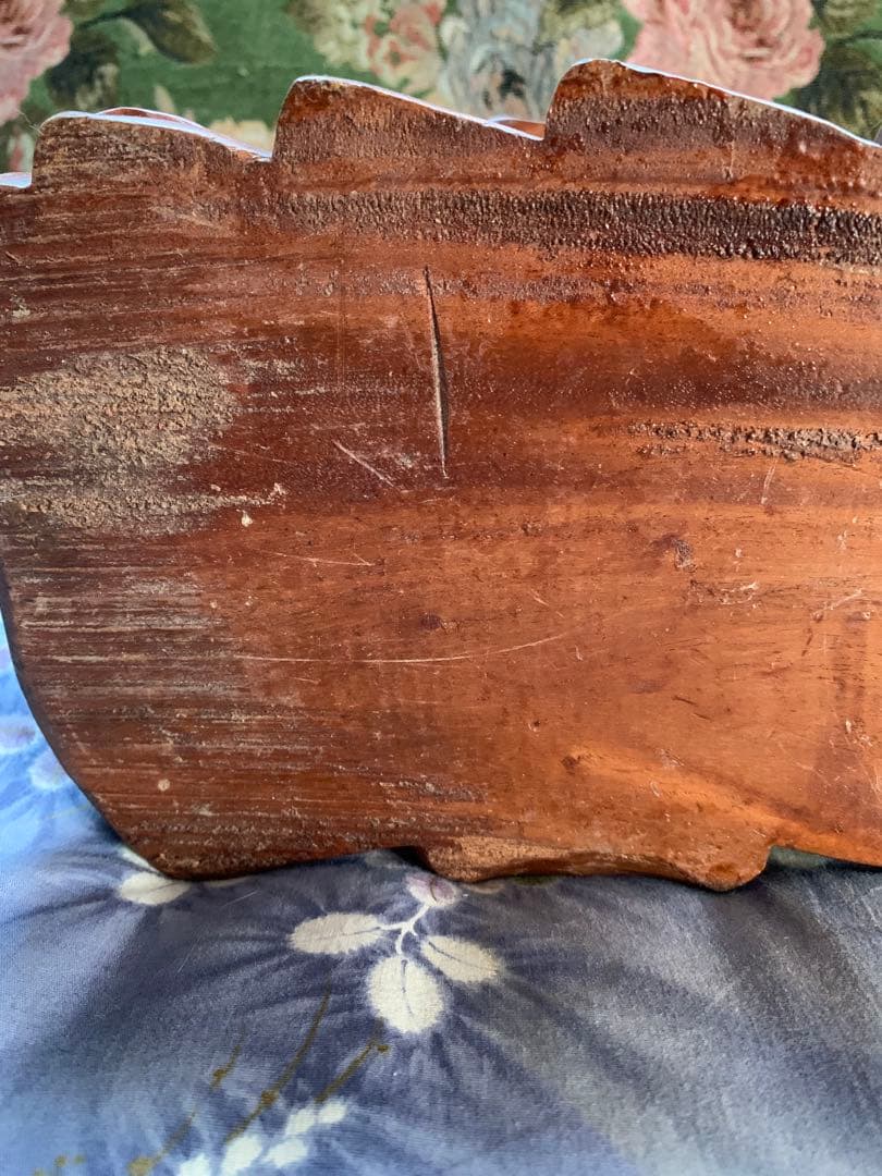 七福神の布袋尊様 縁起物 置物 インテリア 木彫り 大きめ