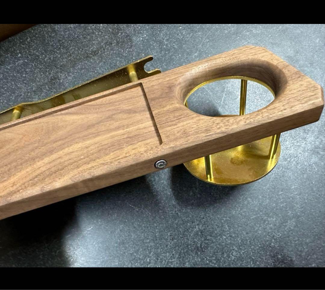 ウォルナット&真鍮　カーミットチェア　ドリンクホルダー