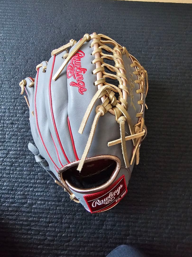 Rawlings Trap-Eze 軟式野球グローブ グレー/レッド