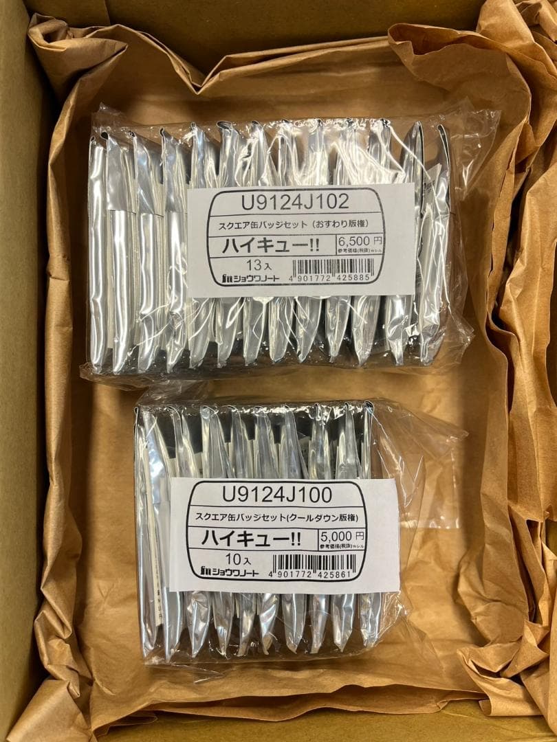 ハイキュー!!スクエア　缶バッジ　クールダウン　おすわり　2種セットコンプリート