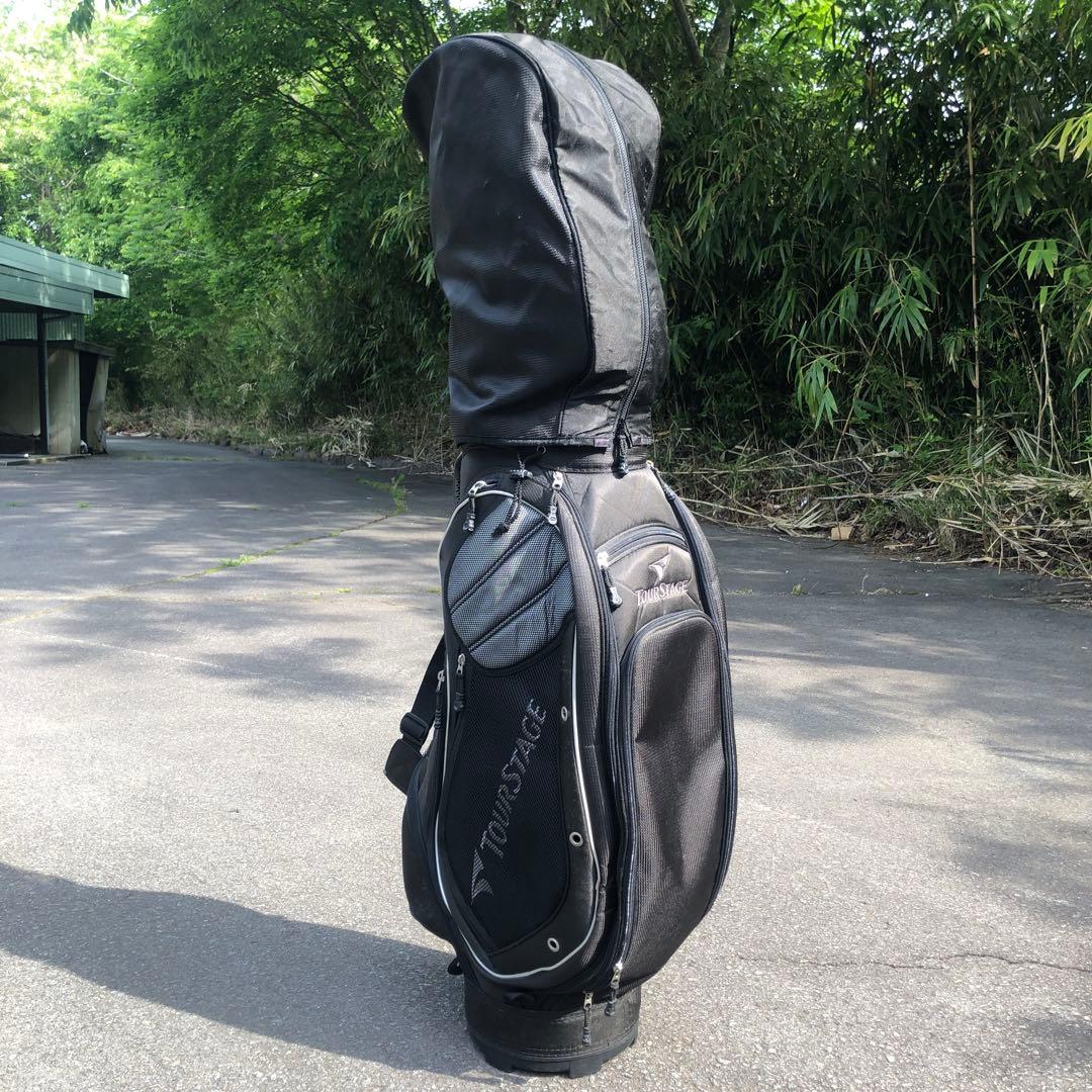 ツアーステージ TOURSTAGE キャディバッグ ブラック フード付き