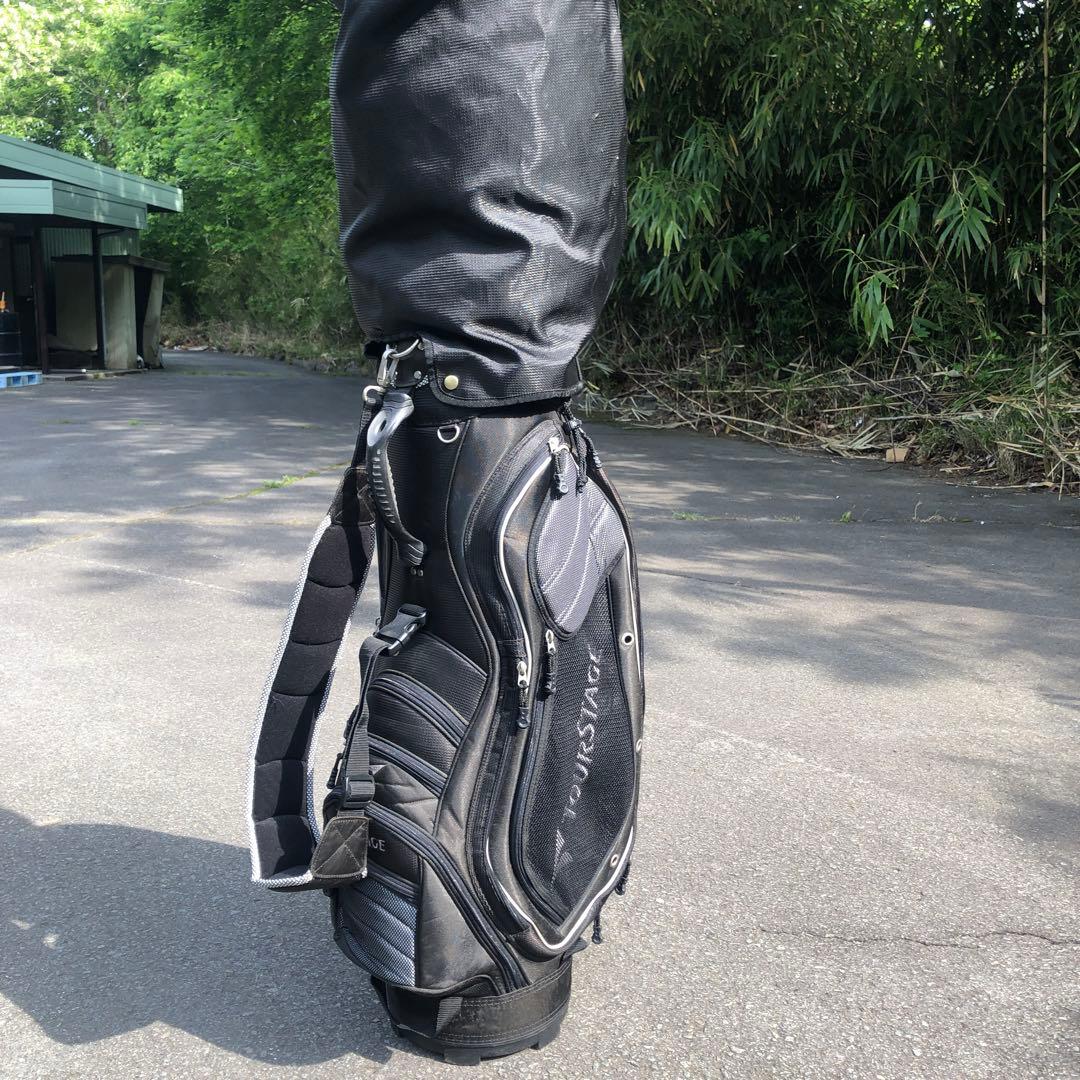 ツアーステージ TOURSTAGE キャディバッグ ブラック フード付き