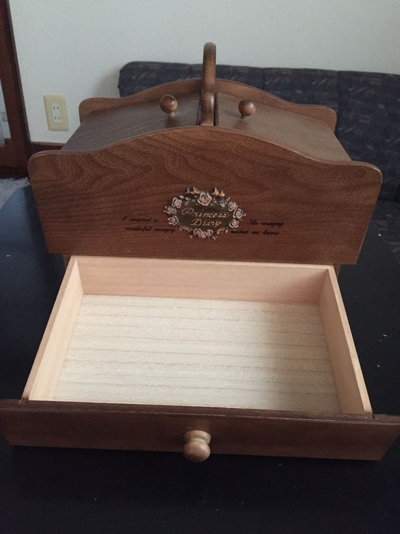 箱ありG-wood 裁縫箱 木製 アンティーク レトロ　ソーイングボックス 木箱