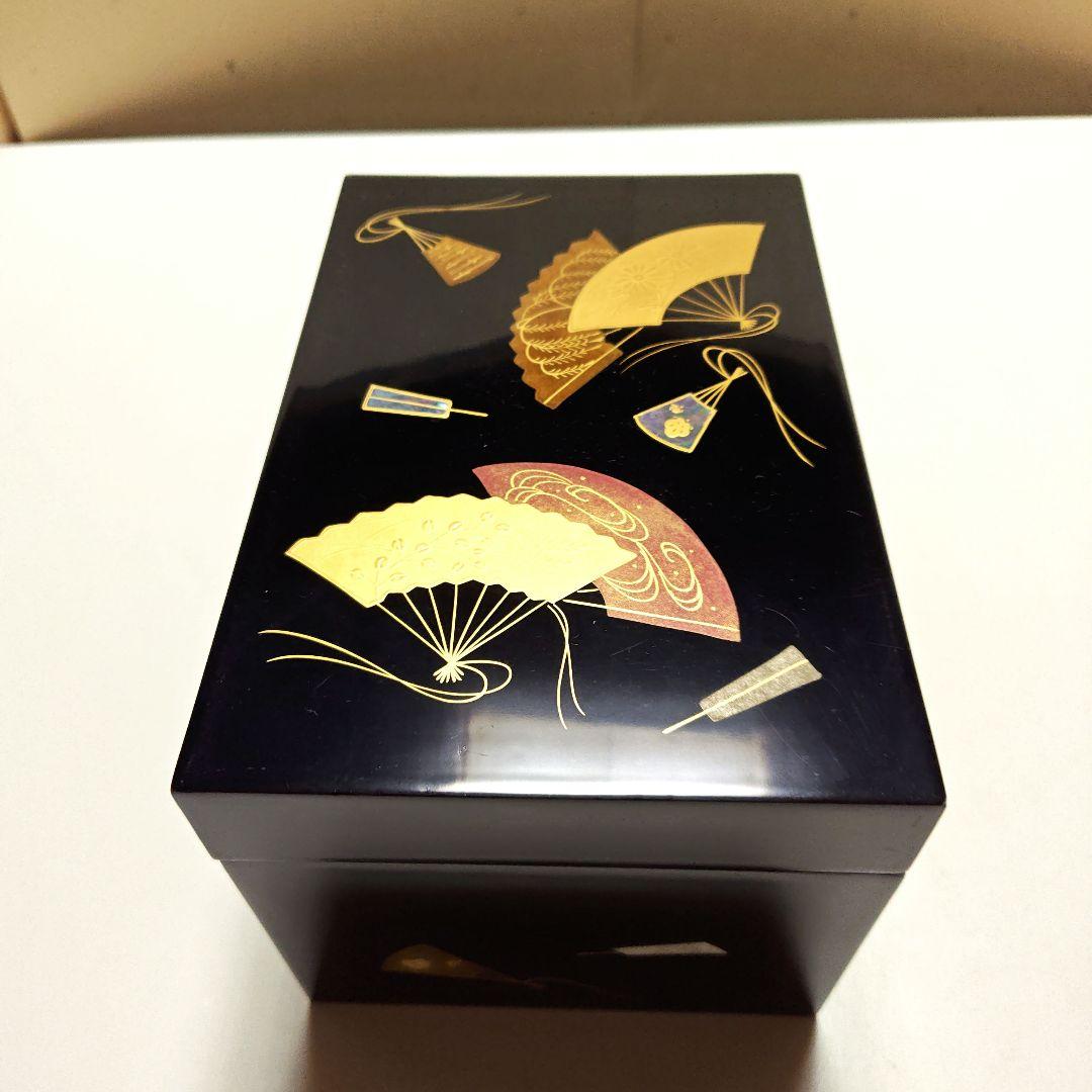 茶道具　真塗扇面ちらし茶箱