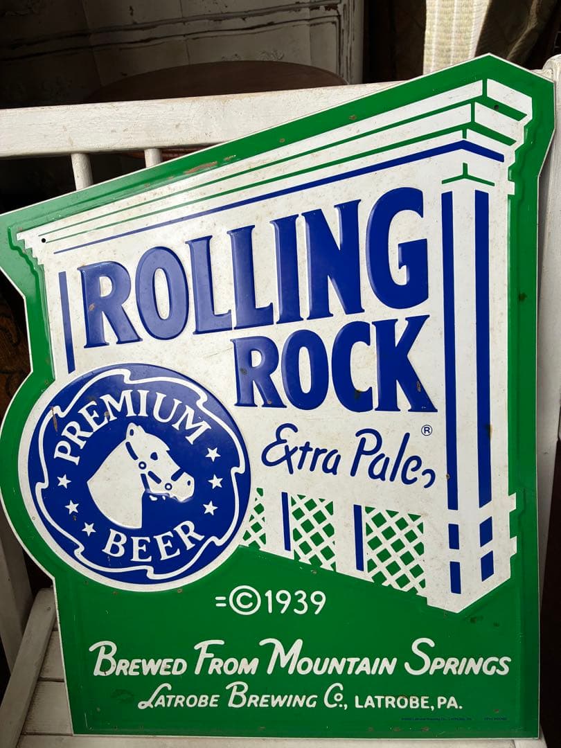 アンティーク　サイン　プレート　看板　ROLLING ROCK ビール　アメリカ