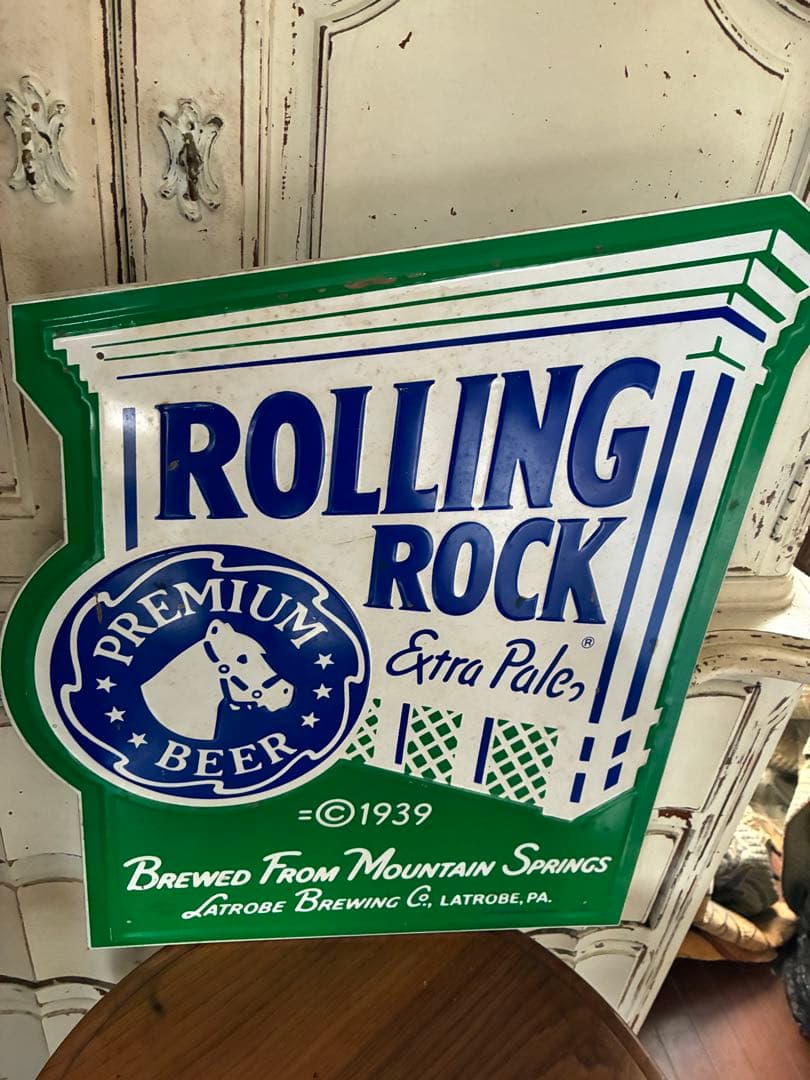 アンティーク　サイン　プレート　看板　ROLLING ROCK ビール　アメリカ