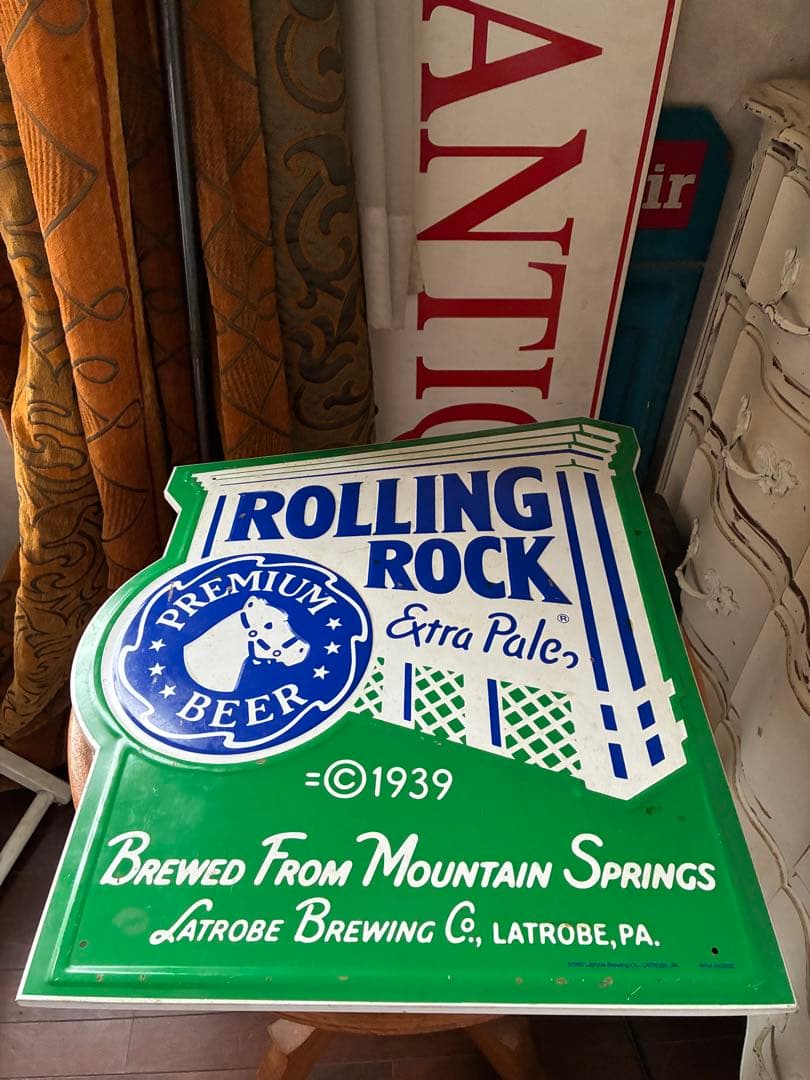 アンティーク　サイン　プレート　看板　ROLLING ROCK ビール　アメリカ